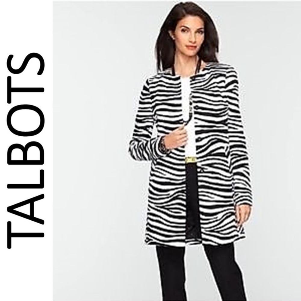 Talbots Black and White Zebra Print Blazer - Picture 2 of 16